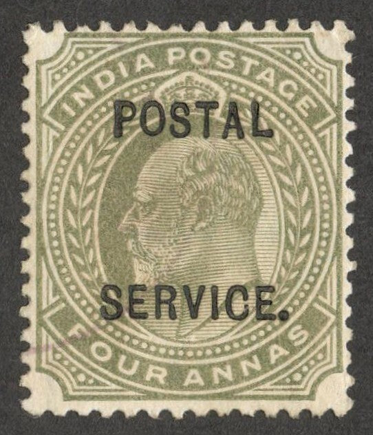 AOP India KEdVII POSTAL SERVICE 4a
