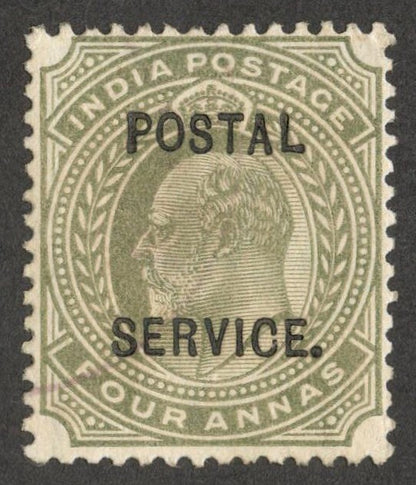 AOP India KEdVII POSTAL SERVICE 4a