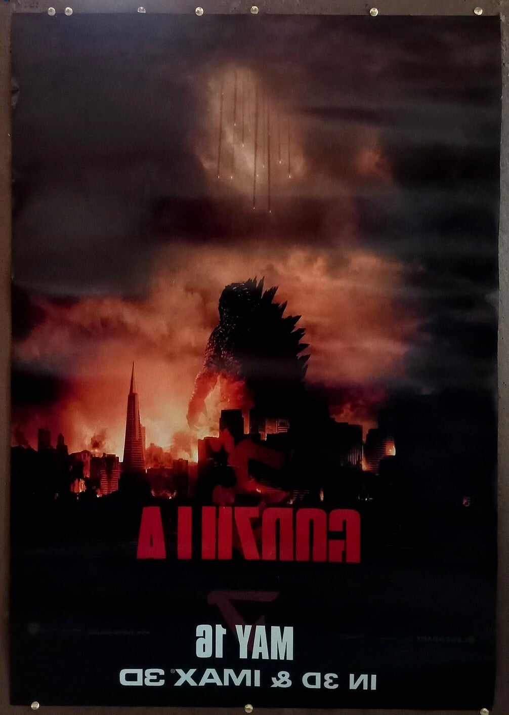 2014 Godzilla 1 sheet India poster (2 side printed) Aaron Taylor-Johnson