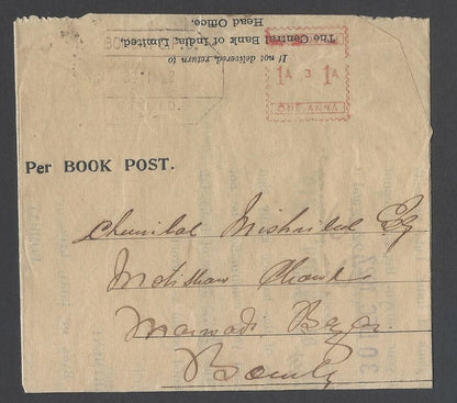 AOPIMT India Bombay 1928 bicolour meter cover