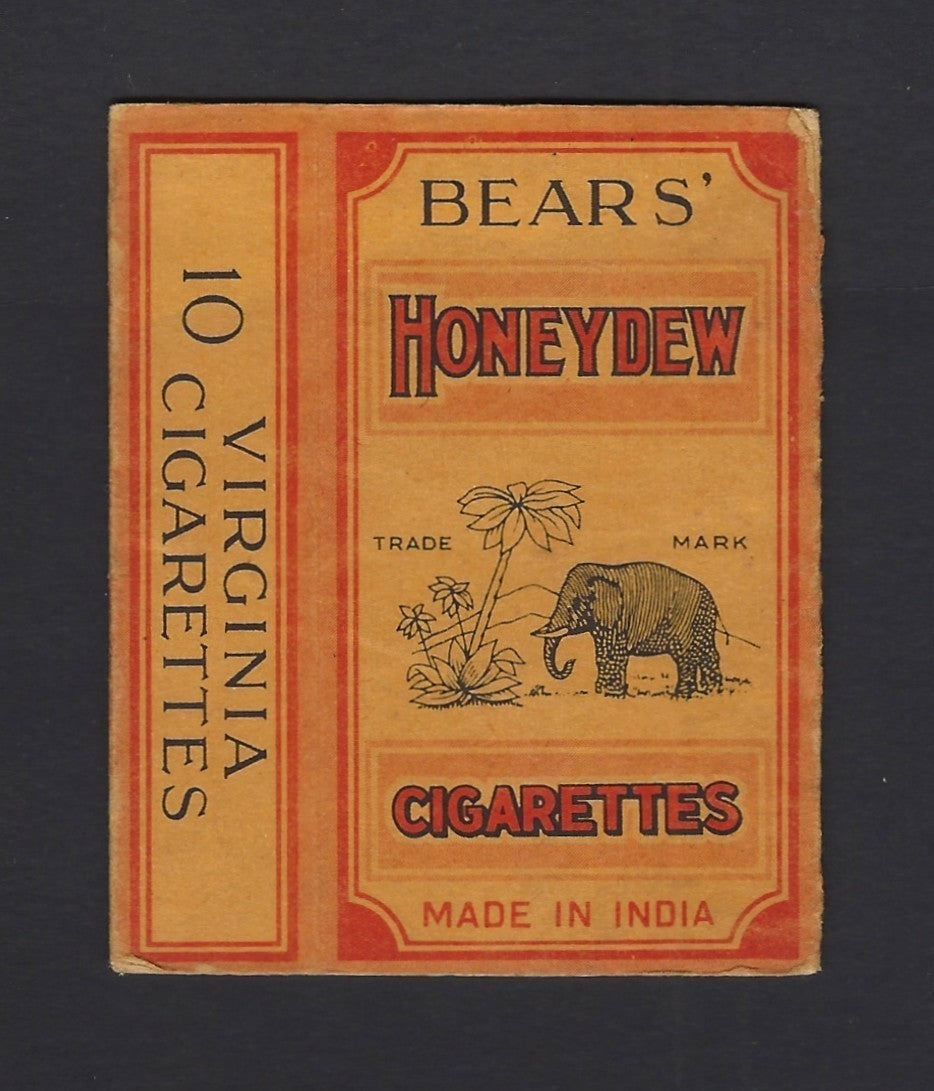 Vintage Bears' Honeydew Made in India cigarette packet