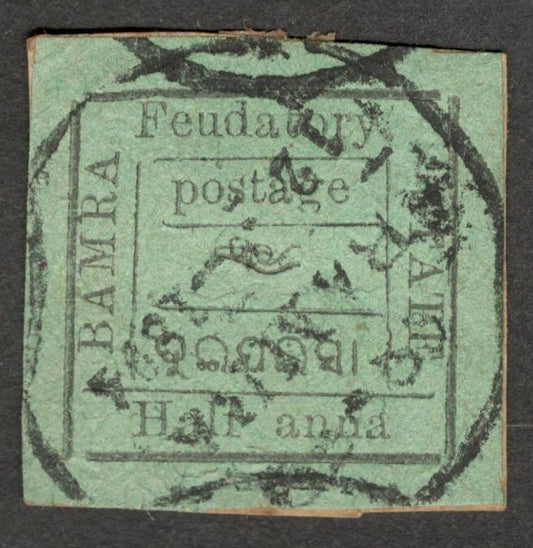 (AOP) NAWANAGAR STATE India 1890-93 1/2a blue green used. SG 29 £75