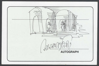 AOP Somnath Banerjee, Artist pen sketch on autograph card India