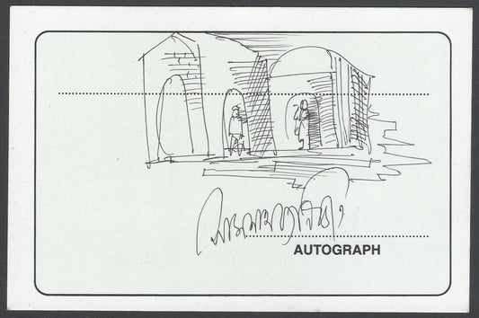 AOP Somnath Banerjee, Artist pen sketch on autograph card India