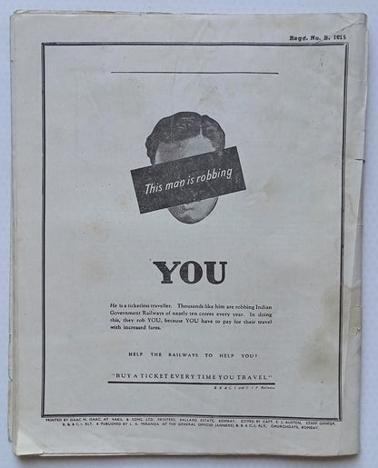 BB&CI RAILWAY MAGAZINE Nov 1948 issue - Bombay, Baroda & Central India Railway