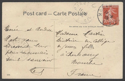India A RECKLA vintage postcard used 1909 in France