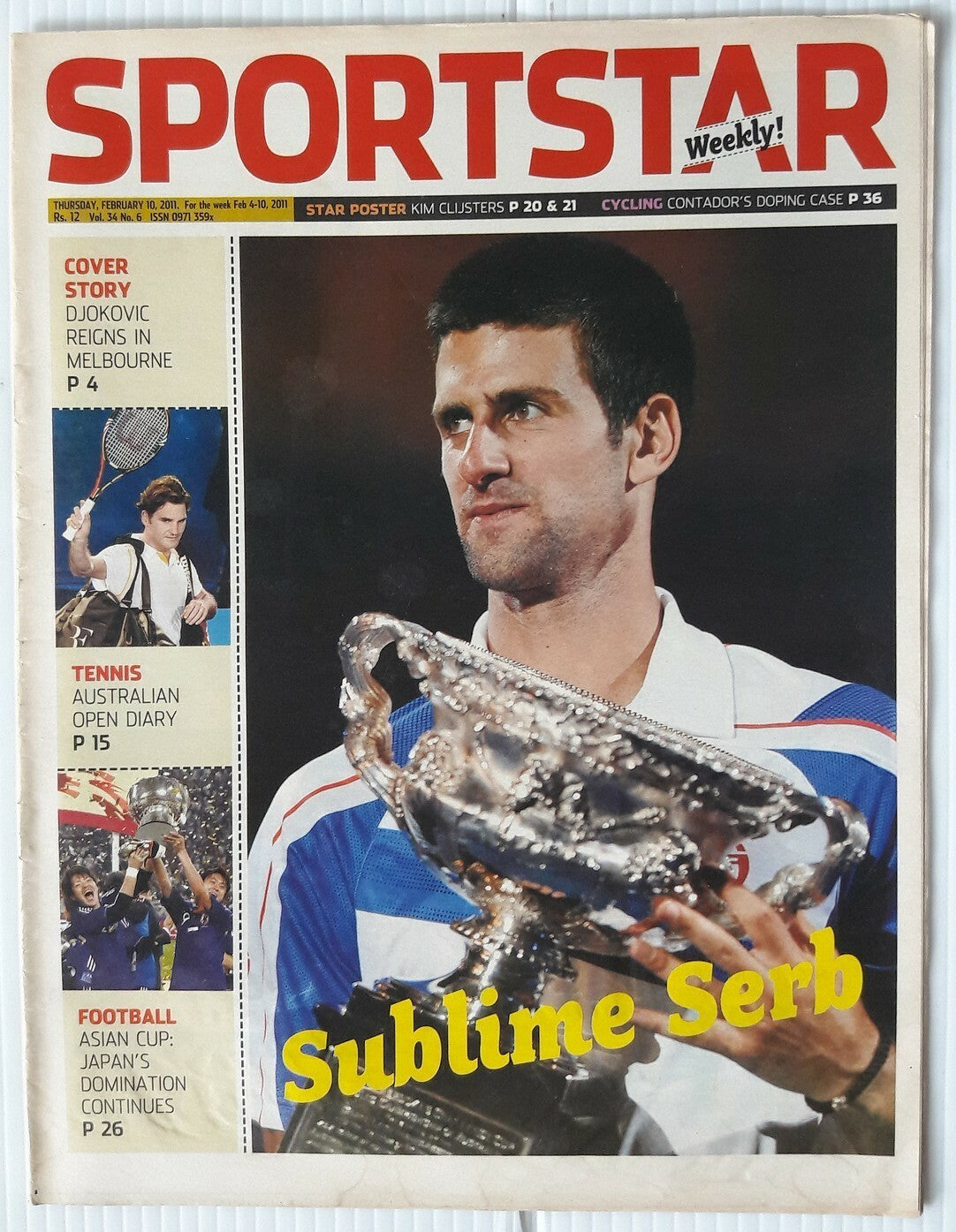 India Sportstar 2006-11 TENNIS cover issues 10” X 13” (5)