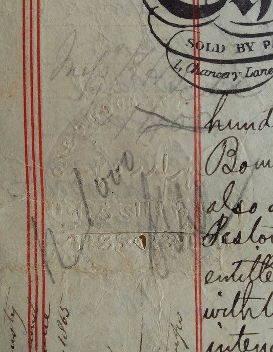 India 1867 doc w Type 4 400R embossed revenue unrecorded Mollah/Blatt Rarity D++