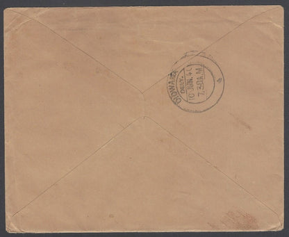 AOP India KGVI 1940 Book Post cover canc. MEREWEATHER CLOCK TOWER*KARACHI