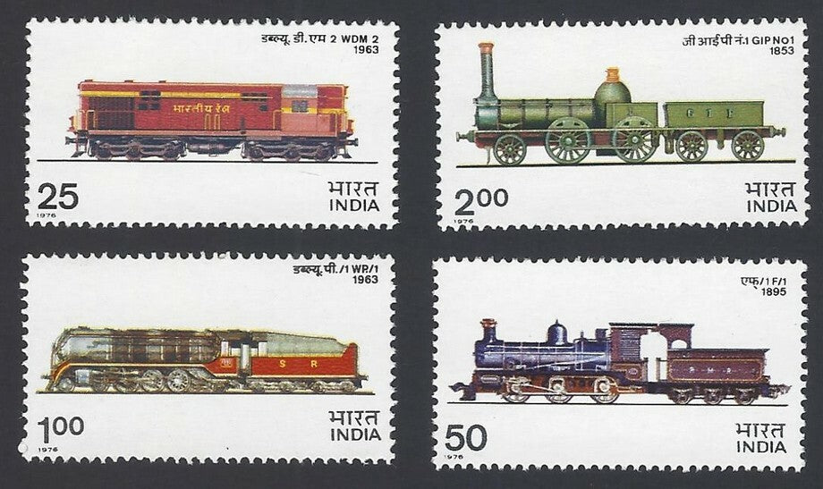 India 1976 Locomotives set of 4 MNH