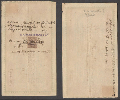 Malaya Penang Bills of Exchange wi KGV stamps, some with India stamps also (10)