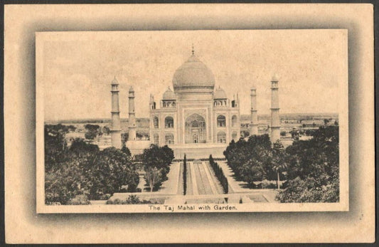 AOP India The Taj Mahal with Garden, Agra vintage postcard