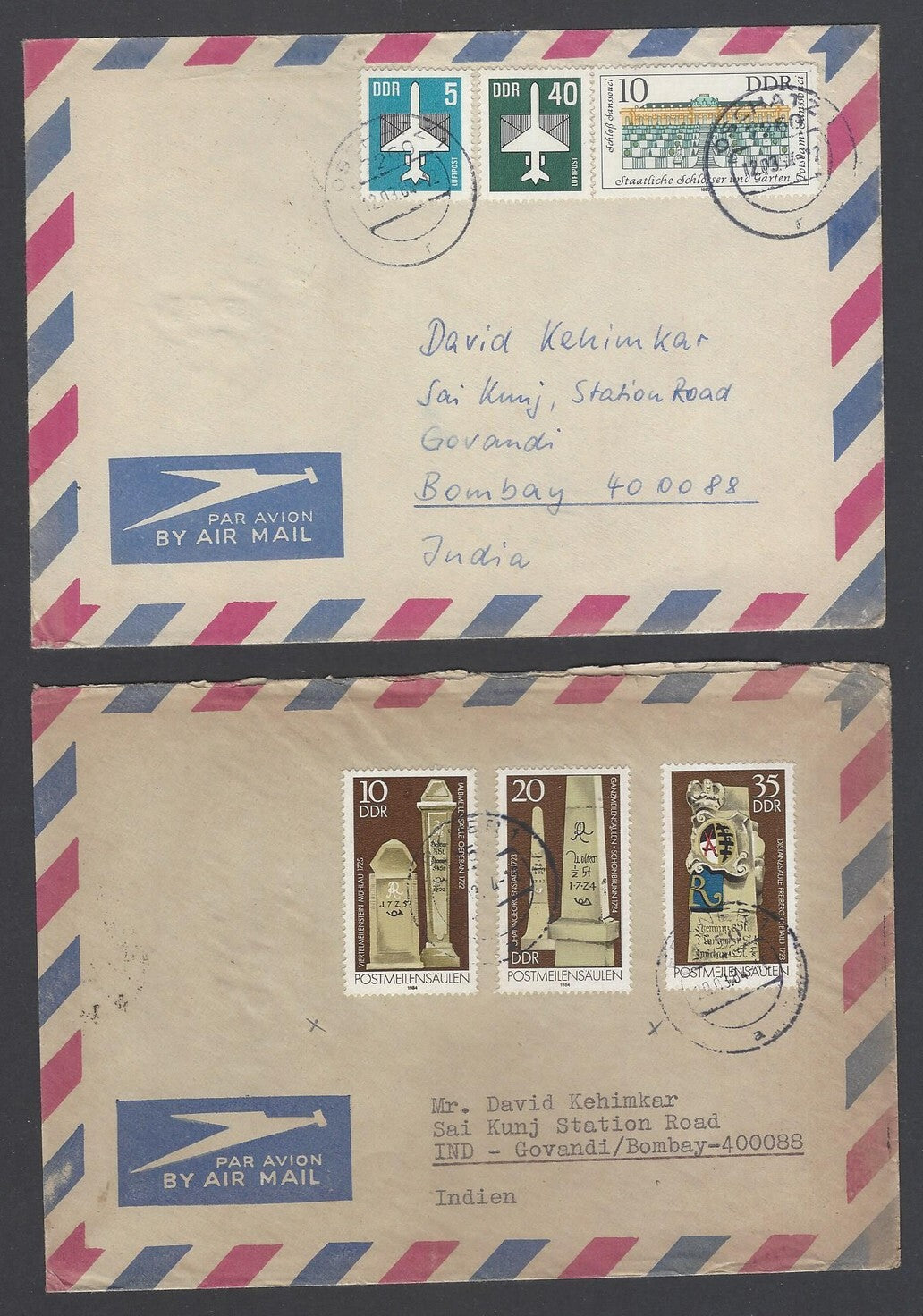 AOP Germany East DDR covers to India (9)