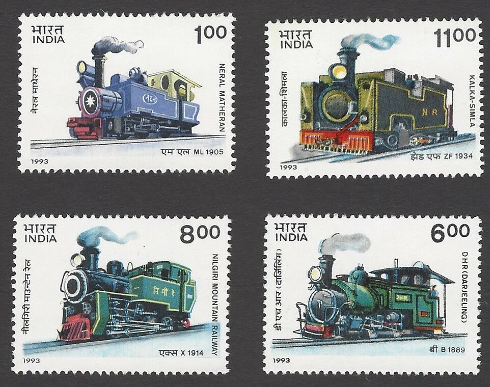 India 1993 Locomotives 4v MNH