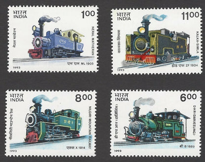 India 1993 Locomotives 4v MNH
