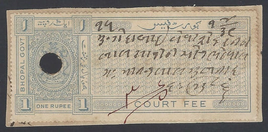 AOP India Bhopal State Court Fee 1r blue