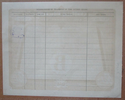 India Chhotalal Hirachand & Co. Ltd. 1949 share certificate