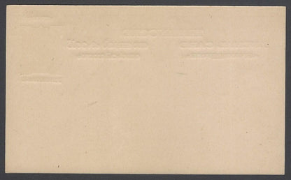 India Travancore Official 19? 6c + 2ca yellow green postal card unused HG #D14