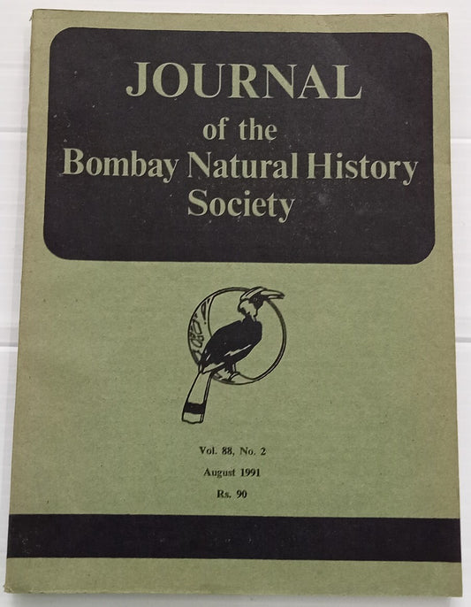 AOP India JOURNAL OF THE BOMBAY NATURAL HISTORY SOCIETY August 1991