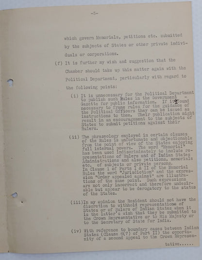 Banswara India 1940 multicolour crested letter signed MAHARAJA Prithvi Singh