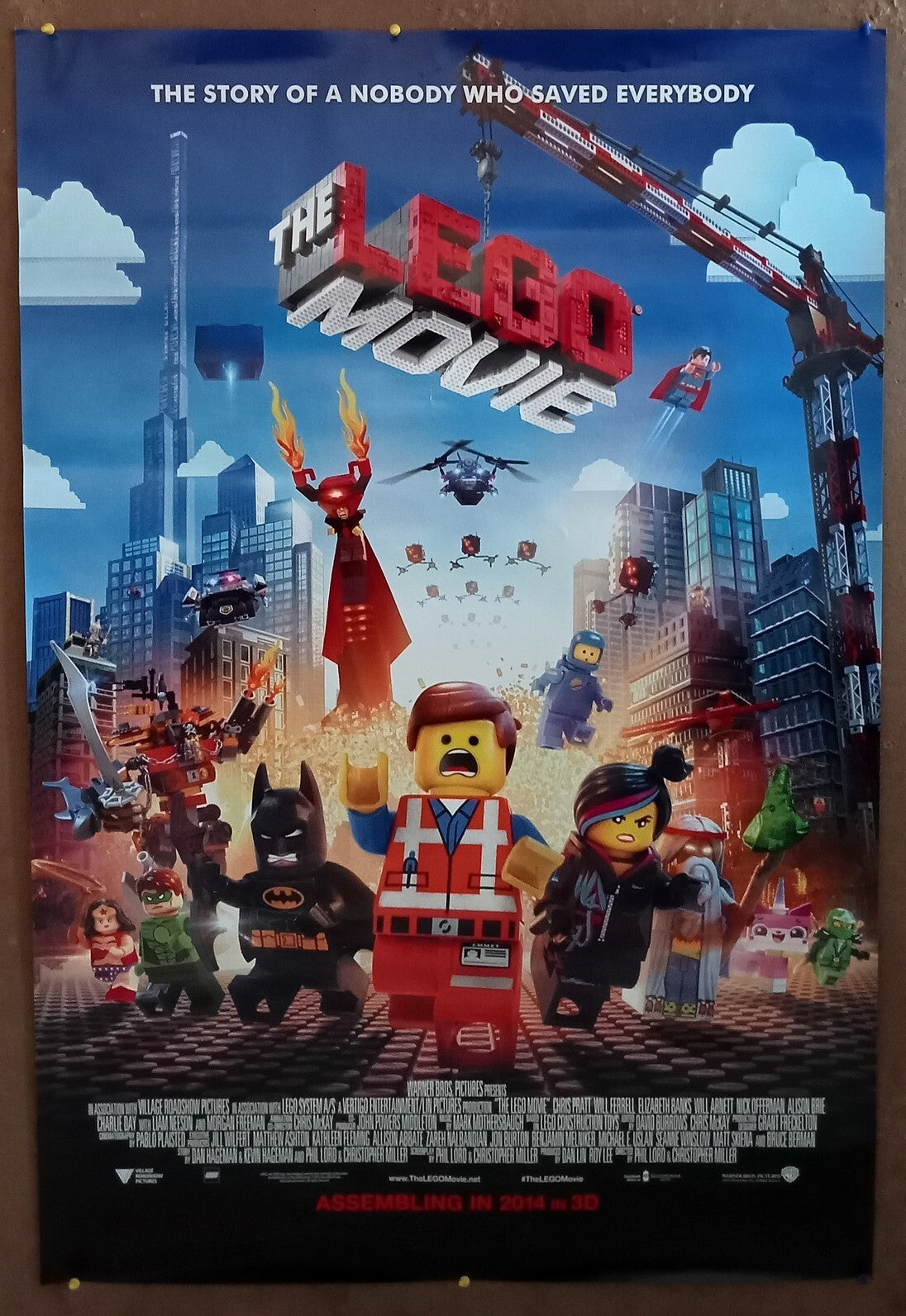 2014 The Lego Movie 1 sheet India poster (2 side printed) Will Arnett