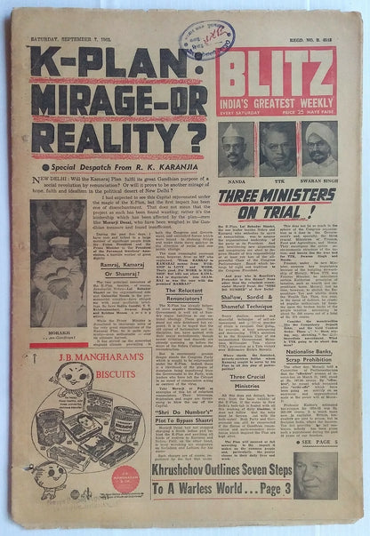 India Blitz September 1963 THREE MINISTERS ON TRIAL