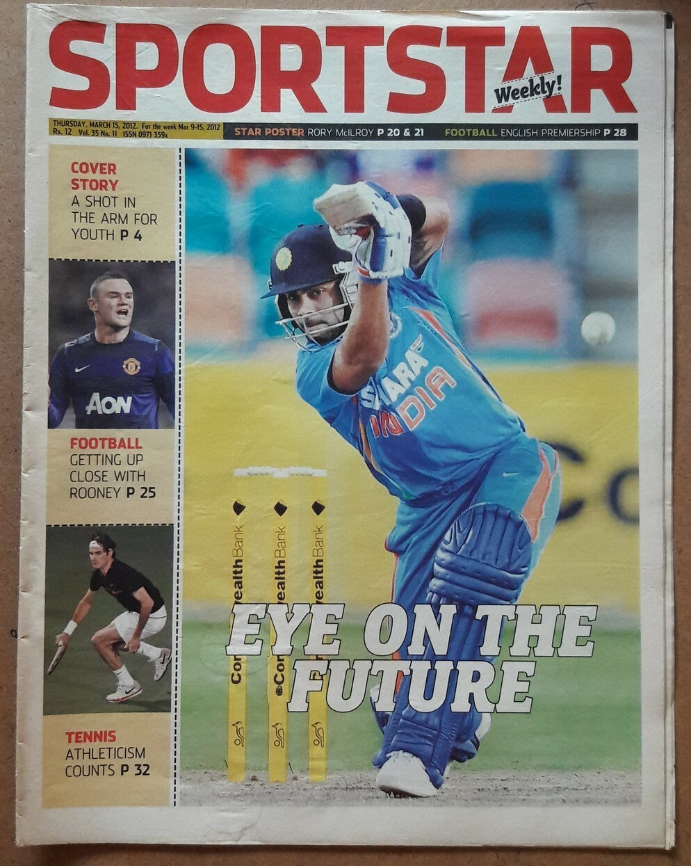 India Sportstar 2009-12 CRICKET cover issues 10” X 13” (5)