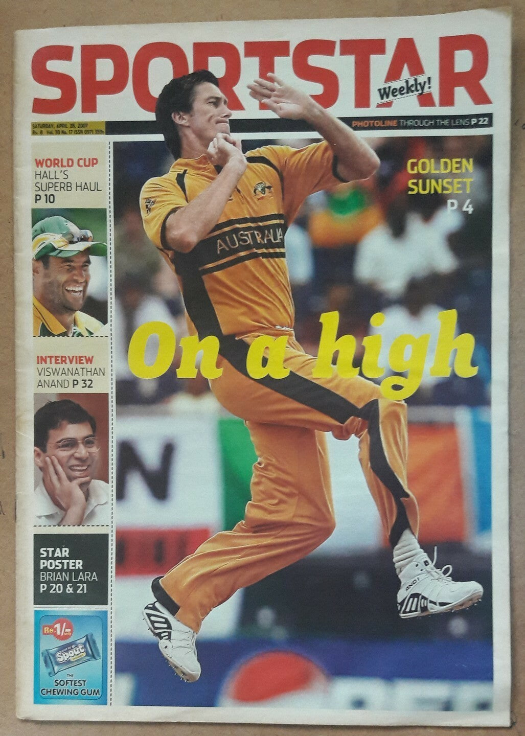 India Sportstar 2007-10 CRICKET cover issues 10” X 13” (5)