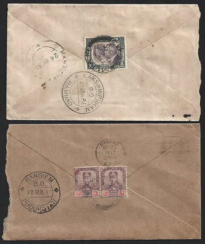 (AOP) Malaya JOHORE 1930s covers to India (2)