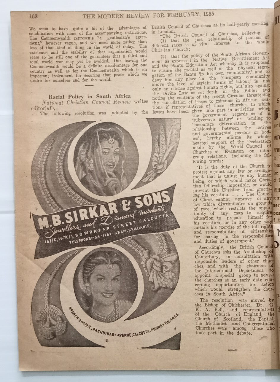 AOP India MODERN REVIEW Feb 1955 Agrarian Reforms in Pakistan 