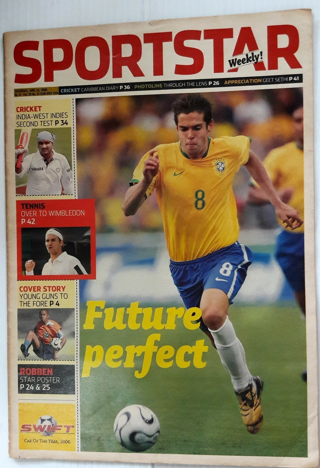India Sportstar 2006-10 FOOTBALL cover issues 10” X 13” (5)
