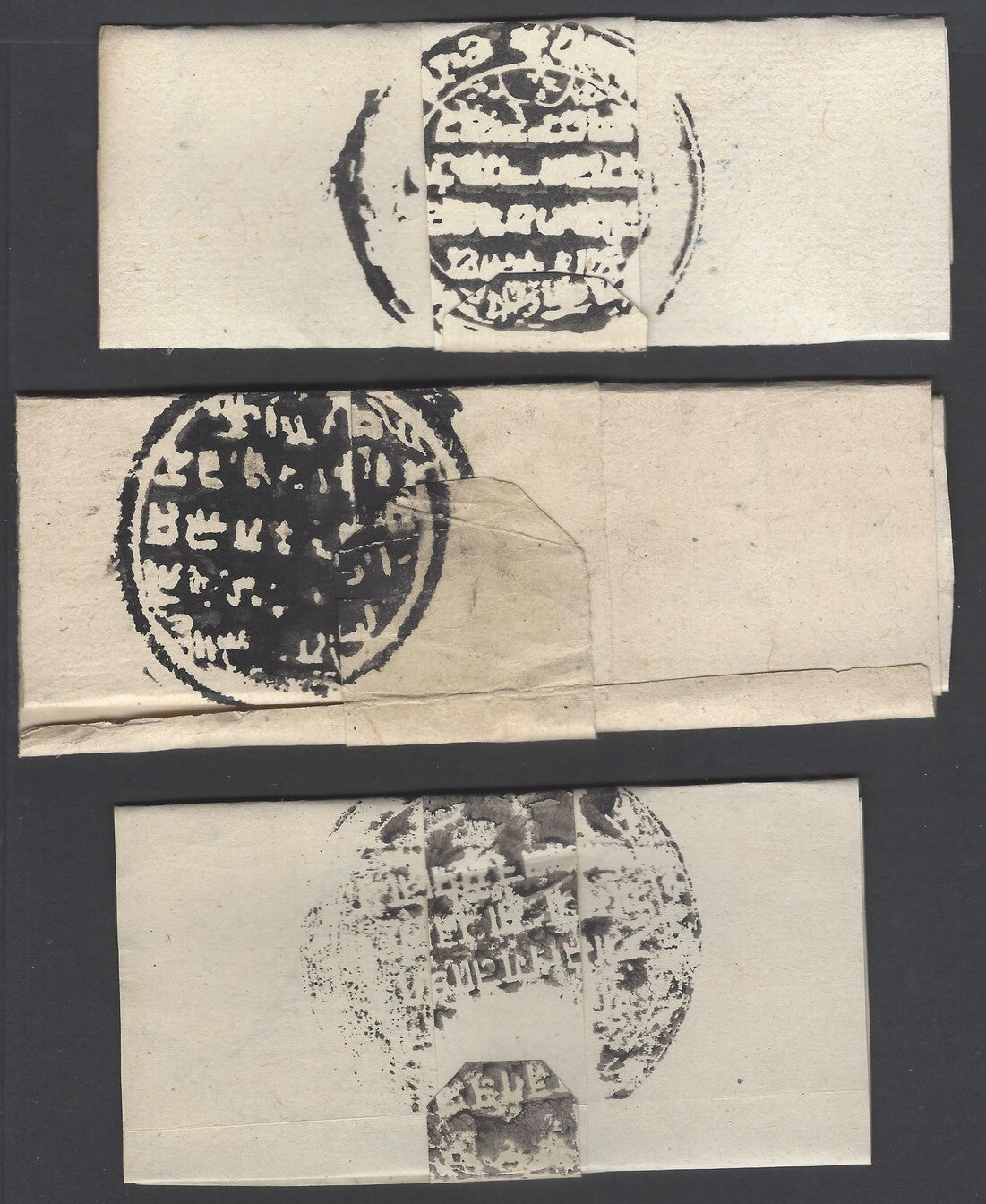India 1800s carried letters with anti tamper security bands & fancy seals (23)