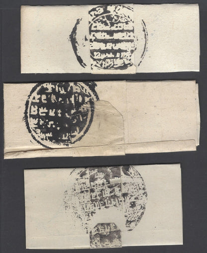 India 1800s carried letters with anti tamper security bands & fancy seals (23)