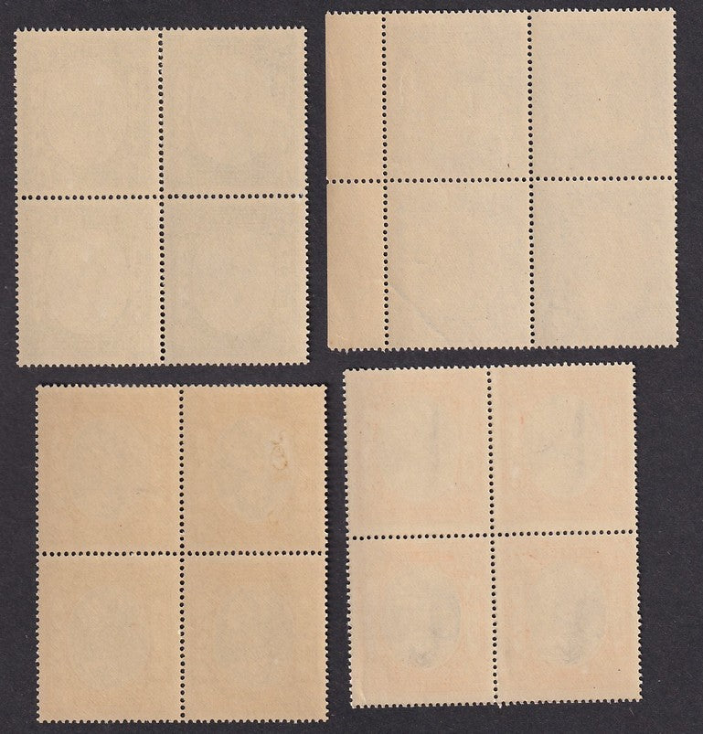 India JAIPUR STATE 1932-46 MNH blocks of 4. SG 53 O30 £389.60