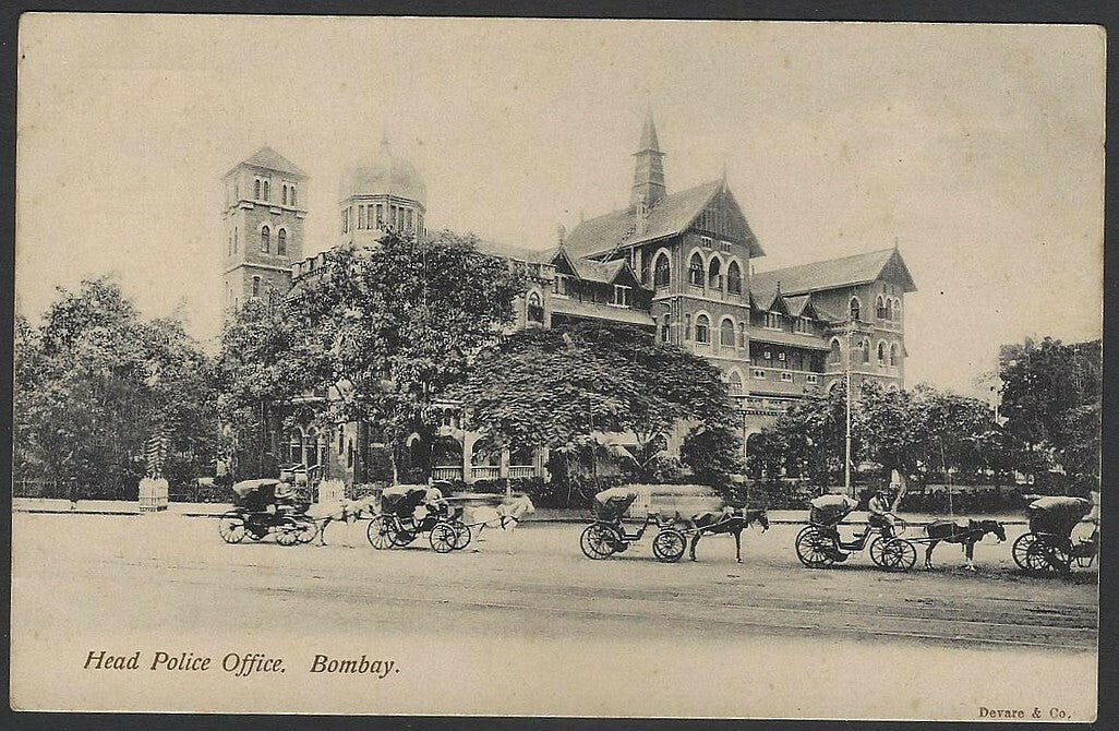India BOMBAY vintage postcard Head Police Office