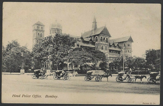 India BOMBAY vintage postcard Head Police Office