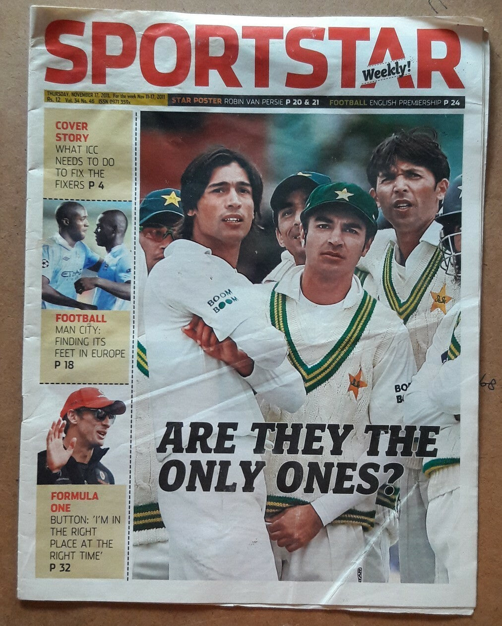 India Sportstar 2006-11 CRICKET cover issues 10” X 13” (5)