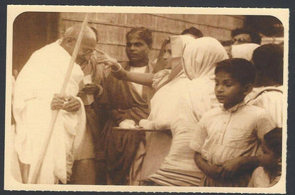 AOP India full back pictorial 50p Gandhi postal card GANDHI