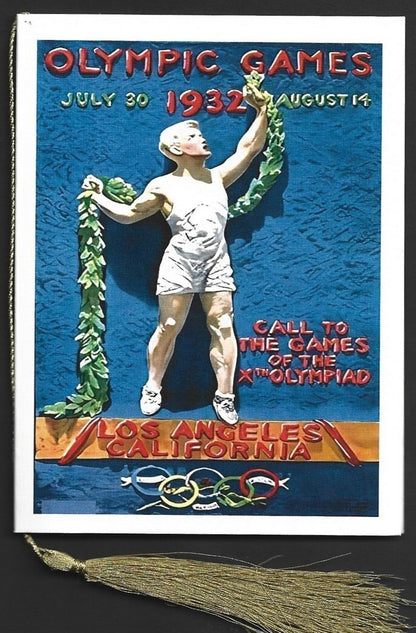 India 2024 Paris Olympics souvenir with 1932 Los Angeles, UK Olympics cachet