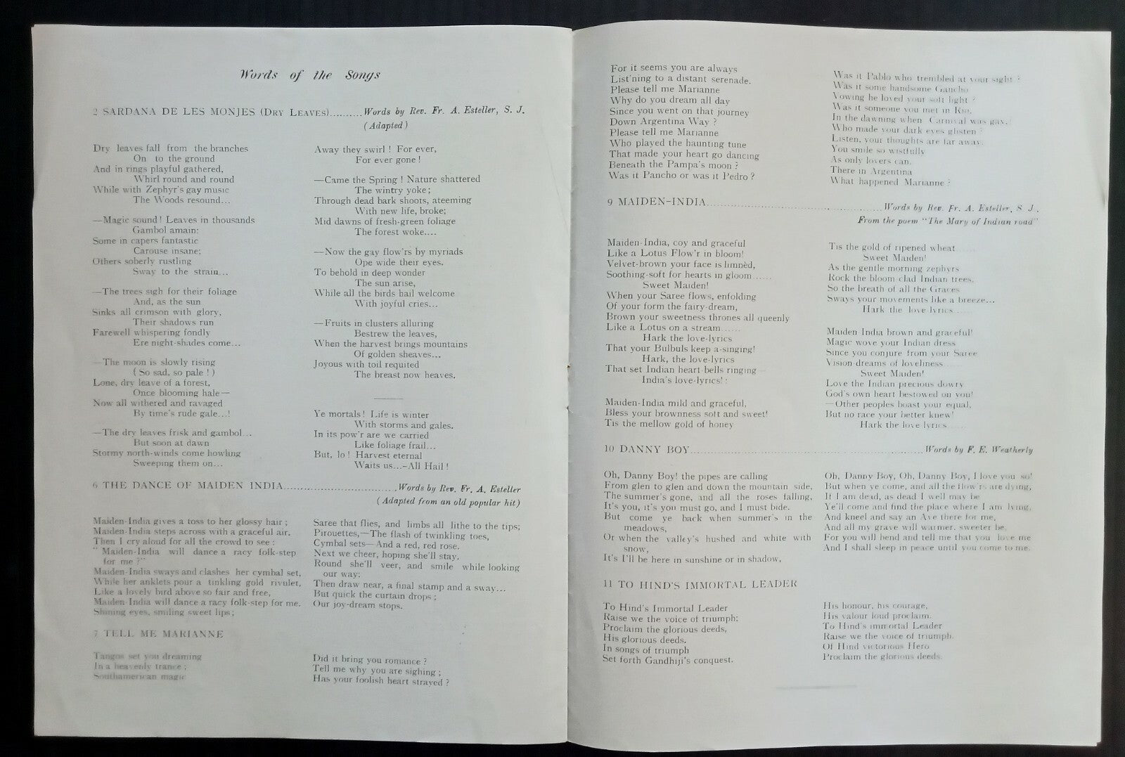 AOP India MUSIC REVIEW ST. Xavier's School Musical Soceity Bombay 8th Aug 1948