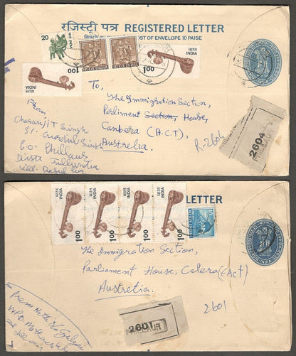 (AOP) India uprated registered envelopes to Australia (29)