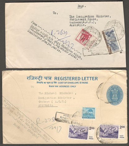 (AOP) India uprated registered envelopes to Australia (29)