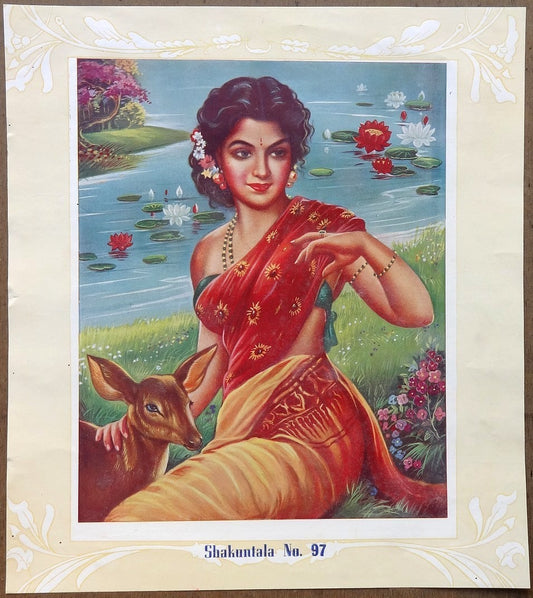 India 10.5"x11.5" Vintage poster - Shakuntala A