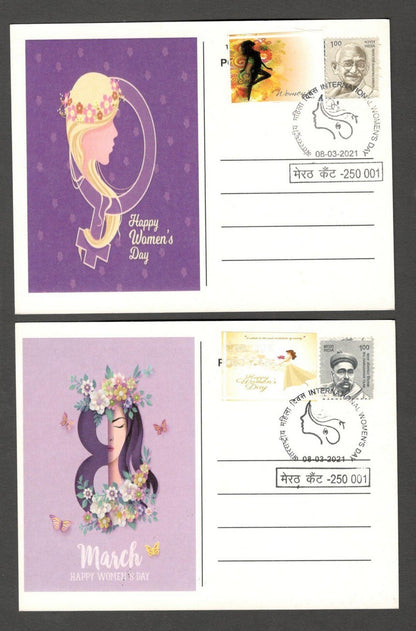 AOP India 2021 WOMEN'S DAY set of 6 special maxi cards with labels