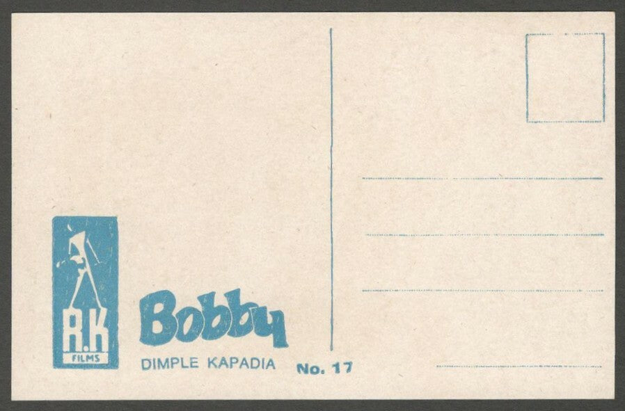 AOP India Bollywood vintage Dimple Kapadia postcard RK Films BOBBY