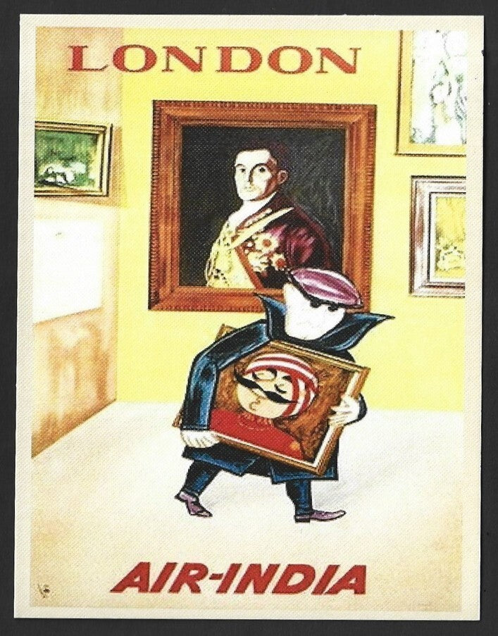 AIR INDIA LONDON reprinted postcard