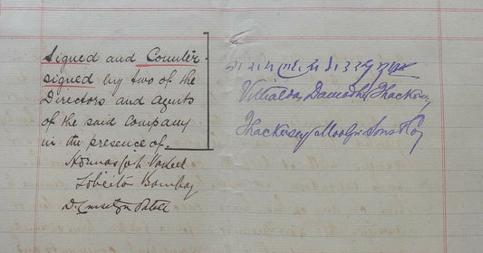 India 1905 indenture signed Sir Vithaldas Thakersay