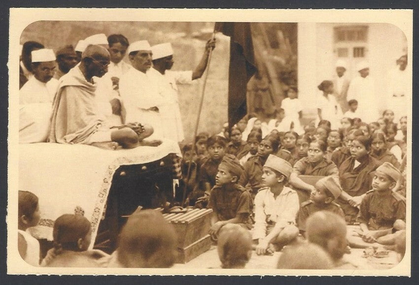 AOP India full back pictorial 50p Gandhi postal card GANDHI 