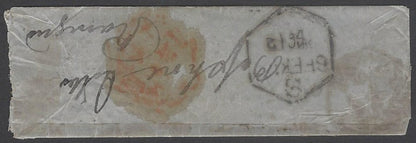 AOP India QV 1865 cover canc BOMBAY PAID duplex, etc.