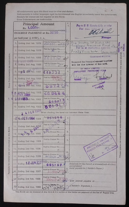 India West Bengal State Electricity Board 1984-8 BONDS upto 100000 (11)